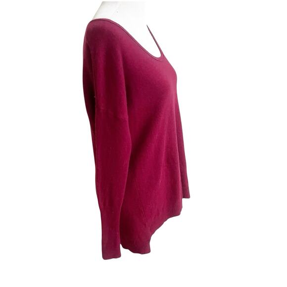 Sofia 100% Cashmere Sweater Burgundy Wine Long Sleeve Size Small Scoop Neck - Picture 3 of 9